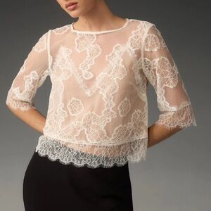 Anthropologie Lace Illusions Top Size M NWT